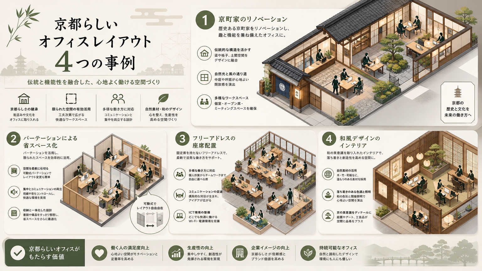 京都のオフィス移転・レイアウトの実例